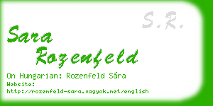 sara rozenfeld business card